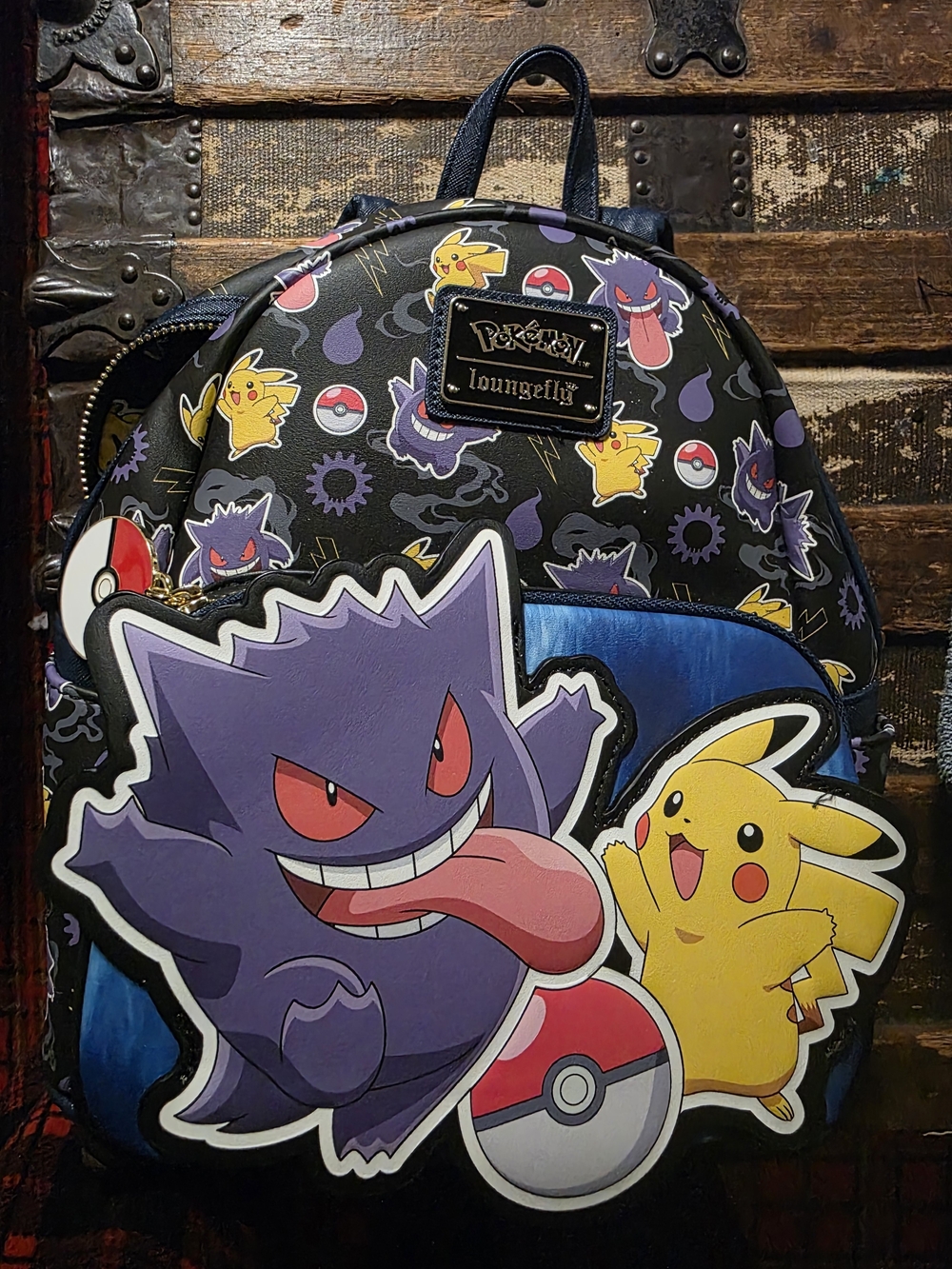 Loungefly Black Pokémon Gengar & Pikachu Mini Backpack